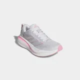 Championes de running Adidas Response Pace, color gris con detalles plateados y suela con degradé en tonos rosados.