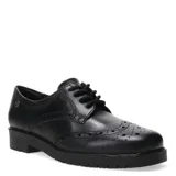 Zapatos tipo Oxford Bottero de cuero negro, con diseño brogue perforado en la puntera y laterales, cierre mediante cordones y suela de goma dentada.