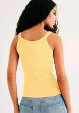 Musculosa de punto rib gris melange, de corte ajustado y escote redondo.