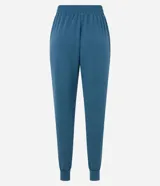 Pantalón jogger deportivo color verde oliva, con cintura elástica ajustable con lazo y tobillos ajustados.