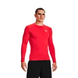 Remera térmica deportiva Under Armour modelo HeatGear Armour Comp LS, de color rojo, manga larga y corte ajustado con diseño ergonómico. Cuenta con el logo de la marca estampado en el pecho.