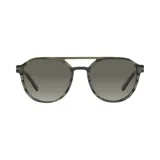 Lentes de sol unisex Azzaro modelo 33061 col 3, con montura redonda de acetato color verde y lentes grises degradadas.