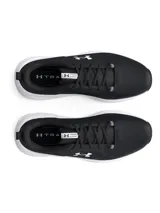 Championes deportivos Under Armour modelo Charged Commit TR 4, color negro con entresuela blanca y logo de la marca en el lateral.