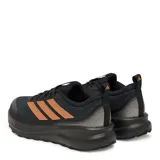 Championes de running Adidas Run Falcon 6 para hombre, de color negro con las tres tiras características en tono dorado/marrón claro, cordones ajustables y suela de goma.