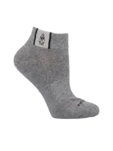Medias deportivas cortas de color gris melange, con detalle de logo bordado en el tobillo y en la puntera.