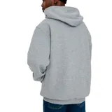 Canguro gris con capucha, bolsillo frontal y estampado del logo de Independent y Emerica en el pecho.