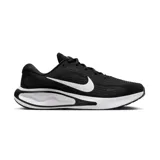 Championes de running Nike modelo Journey Run, color negro con detalles en blanco. Presentan una parte superior de malla transpirable y una entresuela acolchada de gran volumen para mayor amortiguación.
