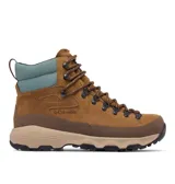 Botas de trekking Columbia modelo Newton Alpine Pt Omni-Tech, color marrón de ante con detalles en celeste en el cuello y suela de caucho.