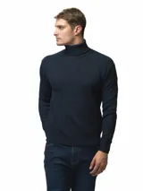 Polera de punto de cuello alto, manga larga y diseño ajustado, confeccionada en tejido de punto con textura acanalada.