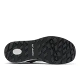 Bota de senderismo Columbia modelo Newton Ridge, color gris con detalles en negro y blanco. Confeccionada en cuero impermeable con tecnología Omni-Tech y suela Omni-Grip para mayor tracción. Cuenta con sistema de amortiguación TechLite y cierre mediante cordones.