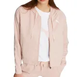 Campera con capucha Puma Modern Sports Full-Zip para mujer, color rosa pálido, con cierre frontal completo, mangas raglán y tecnología dryCELL.
