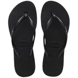 Ojotas Havaianas modelo Slim, color rosado, con tiras finas y suela con textura antideslizante.