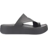Sandalias plataforma Crocs modelo Getaway Platform Toe Loop, color negro, con diseño de tira superior suave y flexible que incluye sujeción para el dedo.