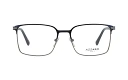 Armazón para lentes de receta Azzaro, modelo 31193 col 2, con marco rectangular de metal color azul en la parte superior y plateado en la parte inferior.