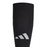 Medias de fútbol Adidas Milano 23, color negro con detalles en blanco.