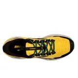 Championes de trail running Brooks Divide 4, color amarillo con detalles en negro y verde.