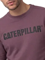 Buzo de cuello redondo y manga larga color violeta con el logotipo de la marca estampado en el pecho en color negro. Presenta puños, cuello y bajo de punto elástico, y un pequeño detalle bordado en la manga izquierda.