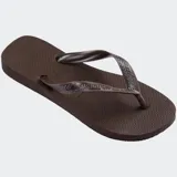 Ojotas Havaianas Top Tiras Flip Flops, color rosado, con tiras texturizadas y logo de la marca en relieve.