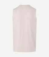 Musculosa deportiva Get Over de poliamida con tecnología dry, color gris oscuro, con cuello redondo, diseño sin mangas y estampa frontal con el texto "RUN CLUB".