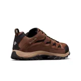 Championes de trekking Columbia Crestwood Low Omni-Grip para hombre, color marrón con detalles en negro y cordones bicolor. Empeine de gamuza y malla, con suela de caucho de alta tracción y mediasuela amortiguadora.