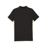 Polo de fútbol Puma color negro con detalles en amarillo, escudo del Club Atlético Peñarol y logo de Puma bordados.