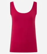 Blusa musculosa color gris claro, con escote en U y breteles anchos. Confeccionada en poliamida y poliéster.