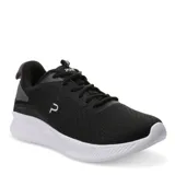 Championes deportivos Push modelo Didac, color negro con suela blanca. Presentan un diseño de malla transpirable, cierre con cordones y refuerzos sintéticos en el talón y laterales.