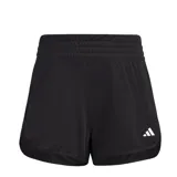 Short deportivo Adidas Pacer Knit de color negro, con cintura elástica de tiro alto y logo de la marca estampado en la parte inferior. Confeccionado en tejido técnico ligero con tecnología de absorción de humedad.