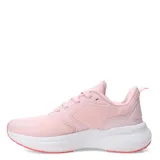 Championes deportivos Topper modelo Fast 2.0, color rosa pálido con logo blanco en el lateral. Presentan capellada de malla transpirable, superposiciones sintéticas y una suela gruesa de goma blanca con detalles en color coral/rosado en la parte inferior.