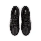 Championes de tenis Asics modelo Gel Dedicate 7 Clay, color negro con detalles en blanco y verde oscuro. Diseñados con tecnología de amortiguación Gel para mayor confort y suela específica para canchas de polvo de ladrillo.