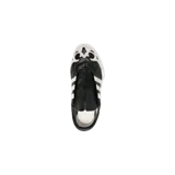 Championes Adidas Y-3 Regu Lace-Up de diseño vanguardista, en color negro y blanco, con detalles de cuero texturizado, las icónicas tres tiras en los laterales y la firma de Yohji Yamamoto.