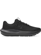 Championes de running Under Armour modelo Charged Surge 4, color negro con diseño de malla transpirable y suela con amortiguación Charged Cushioning.