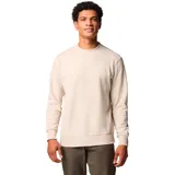 Buzo de cuello redondo para hombre, confeccionado en felpa francesa suave, con diseño liso y detalle de logo pequeño en el pecho. Presenta puños y ruedo acanalados.