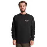 Buzo negro de algodón con cuello redondo y logo estampado en el pecho.