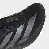 Championes de running Adidas Adizero Evo SL, color negro con detalles en gris metalizado. Presentan una parte superior de malla transpirable, entresuela con tecnología Lightstrike Pro para máxima amortiguación y retorno de energía, y suela Continental para un agarre superior.