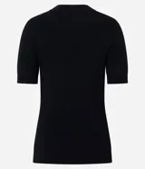 Blusa femenina color verde lima, confeccionada en viscosa certificada, con manga corta, cuello redondo y efecto de punto.