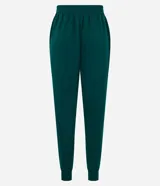 Pantalón deportivo tipo jogger color violeta oscuro, con cintura elástica ajustable con cordón, bolsillos laterales y puños ajustados.