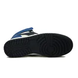 Championes de caña media Diadora Milano Mid, blancos con detalles en azul marino y azul eléctrico.