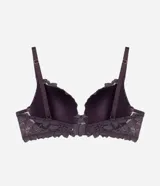 Soutien Lov modelo media taza confeccionado en encaje con textura floral. Posee breteles finos ajustables y copas con soporte.