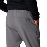Pantalón jogger Columbia Hike Jogger Omni-Shield de color gris, con cintura elástica y cordón ajustable, bolsillos delanteros, dobladillos elásticos y bolsillo trasero con cierre. Incorpora tecnología Omni-SHIELD resistente al agua y a las manchas, y detalles reflectantes.
