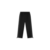 Pantalón de buzo Fear of God Essentials de ajuste relajado en color negro, con líneas laterales en contraste y cordón ajustable en la cintura.