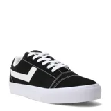 Championes urbanos Pony modelo Garden, color negro con detalles en blanco. Presentan un diseño de corte bajo con capellada de gamuza, cierre de cordones y suela de goma vulcanizada.