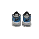 Zapatillas Nike Air More Uptempo, color gris con detalles en azul y negro.