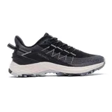 Championes Merrell de trail running modelo Marble M, color negro y gris con suela de goma tricolor y entresuela de EVA. Capellada tejida con zonas de mayor ventilación y sistema de cordones con detalles en zigzag en los laterales.