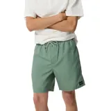 Short de baño Rip Curl modelo Bondi de 17 pulgadas, color verde militar, con cintura elástica y cordón ajustable a contratono.