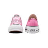 Zapatillas Converse Chuck Taylor All Star Lift Platform de lona color rosa con plataforma blanca y detalles en negro.