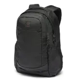 Mochila Columbia Manresa de 25 litros color negro, con tecnología Omni-Shield que repele la humedad y manchas. Cuenta con compartimentos principales, funda acolchada para laptop de hasta 13 pulgadas, bolsillos laterales de malla para botellas y panel trasero transpirable.