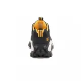 Championes CAT Intruder negros con detalles en amarillo y suela chunky blanca con detalles en negro.