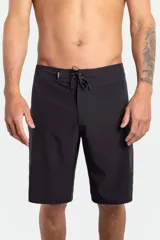 Short de baño O'Neill Superfreak Solid, color negro, de diseño técnico con cintura fija y cordón de ajuste.