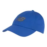 Gorro azul con logo de New Balance en gris.